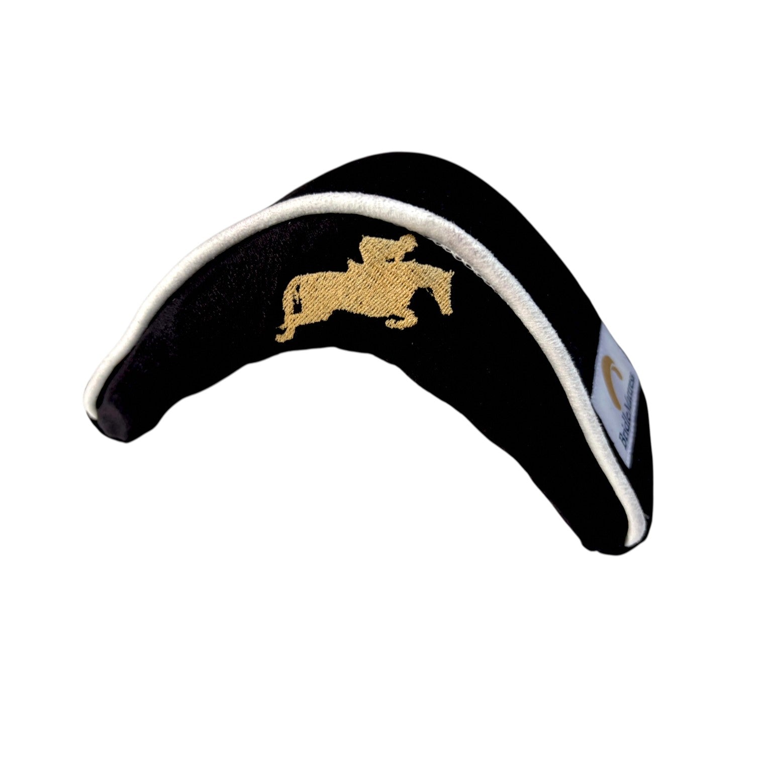 BridleMattress™ Gold Jumping horse and rider in BLACK
